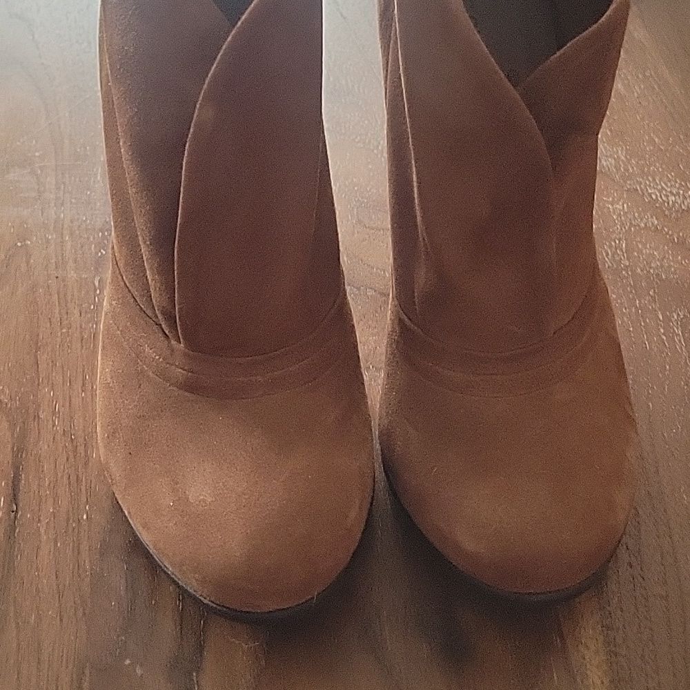 New Coclico Womens 6.5 Boho Outro Ankle Brown Suede Boots Booties Heels Western - Picture 5 of 11